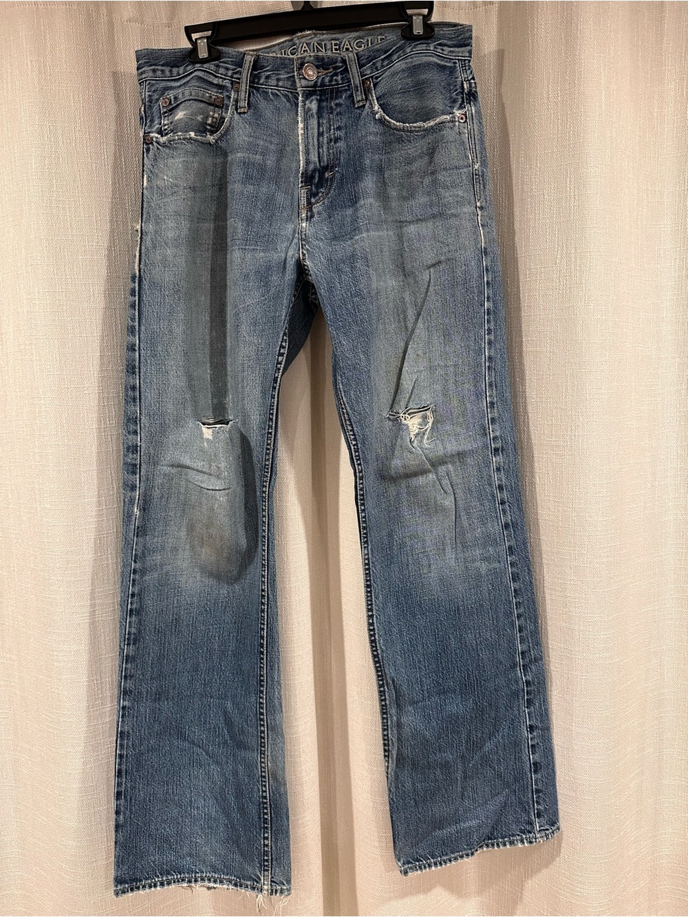 American Eagle Outfitters Light Blue Distressed Bootcut Jeans